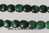 CMN251 15.5 inches 8mm flat round natural malachite beads wholesale