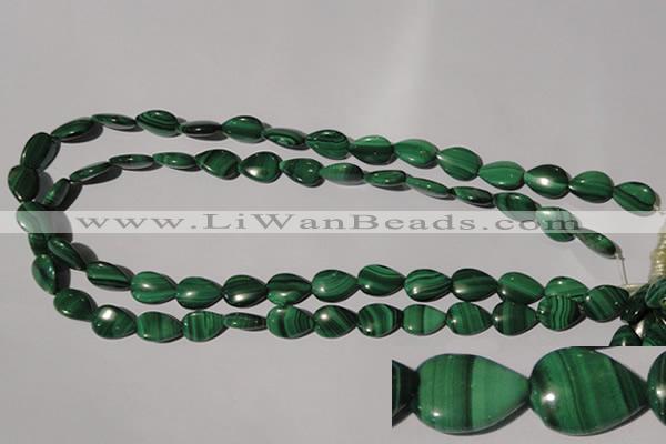 CMN282 15.5 inches 10*14mm flat teardrop natural malachite beads