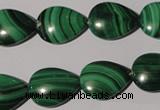 CMN283 15.5 inches 12*16mm flat teardrop natural malachite beads