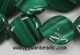 CMN428 15.5 inches 15*15mm heart natural malachite beads wholesale