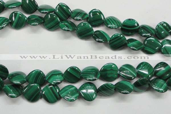 CMN428 15.5 inches 15*15mm heart natural malachite beads wholesale