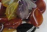 CMQ14 18*25mm twisted flat teardrop multicolor quartz beads