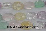 CMQ252 15.5 inches 10*14mm faceted oval multicolor quartz beads