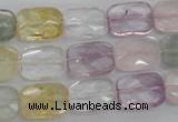 CMQ258 15.5 inches 10*14mm faceted rectangle multicolor quartz beads