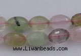 CMQ318 15.5 inches 10*14mm faceted rice mixed quartz beads