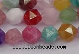 CMQ372 15.5 inches 8mm faceted nuggets mixed gemstone beads