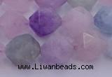 CMQ383 15.5 inches 10mm faceted nuggets mixed quartz beads