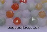 CMQ411 15.5 inches 6mm faceted nuggets mixed jade beads