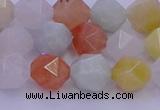 CMQ413 15.5 inches 10mm faceted nuggets mixed jade beads