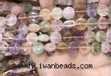 CMQ501 15.5 inches 12mm flat round colorfull quartz beads wholesale