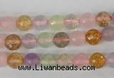 CMQ52 15.5 inches 8mm faceted round multicolor quartz beads