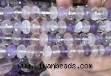 CMQ520 15.5 inches 8*12mm faceted rondelle colorfull quartz beads