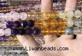 CMQ545 15.5 inches 10mm faceted round colorfull quartz beads