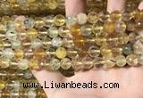 CMQ561 15.5 inches 8mm faceted round citrine & prehnite beads