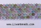 CMQ576 15.5 inches 8mm faceted round mixed quartz beads