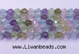 CMQ578 15.5 inches 12mm faceted round mixed quartz beads