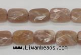 CMS103 15.5 inches 10*14mm faceted rectangle moonstone gemstone beads