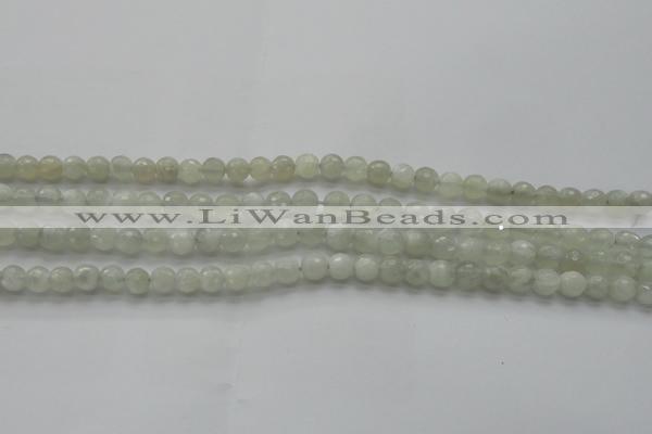 CMS1055 15.5 inches 6mm faceted round grey moonstone beads wholesale