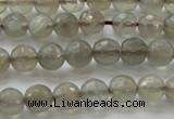 CMS1060 15.5 inches 6mm faceted round grey moonstone beads wholesale