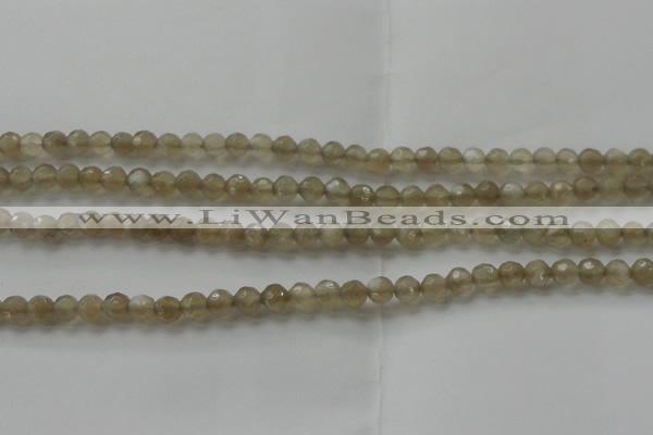 CMS1067 15.5 inches 6mm faceted round grey moonstone beads wholesale