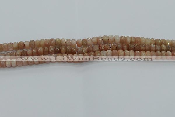 CMS1091 15.5 inches 5*8mm faceted rondelle moonstone beads