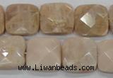 CMS110 15.5 inches 20*20mm faceted square moonstone gemstone beads