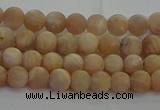 CMS1120 15.5 inches 4mm round matte moonstone gemstone beads