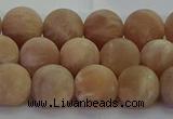 CMS1123 15.5 inches 10mm round matte moonstone gemstone beads