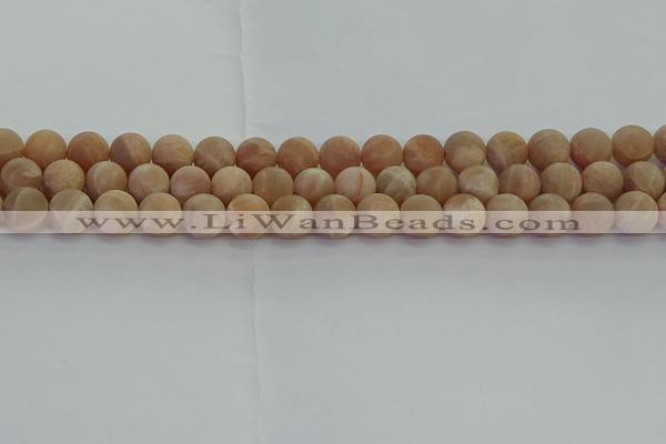 CMS1123 15.5 inches 10mm round matte moonstone gemstone beads