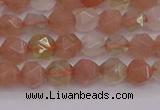 CMS1136 15.5 inches 6mm faceted nuggets rainbow moonstone beads