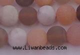 CMS1161 15.5 inches 8mm round matte rainbow moonstone beads