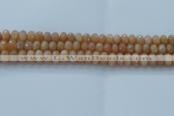 CMS1172 15.5 inches 6*10mm faceted rondelle moonstone beads