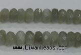 CMS128 15.5 inches 6*10mm faceted rondelle moonstone gemstone beads