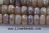 CMS1321 15.5 inches 4*6mm faceted rondelle AB-color moonstone beads