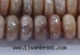 CMS1324 15.5 inches 7*12mm faceted rondelle AB-color moonstone beads