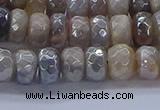 CMS1332 15.5 inches 5*8mm faceted rondelle AB-color grey moonstone beads