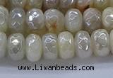 CMS1342 15.5 inches 5*8mm faceted rondelle AB-color white moonstone beads