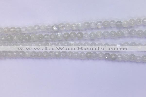 CMS1485 15.5 inches 4mm round white moonstone beads wholesale