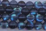 CMS1516 15.5 inches 6mm round matte synthetic moonstone beads