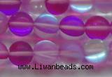 CMS1549 15.5 inches 12mm round matte synthetic moonstone beads