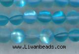 CMS1556 15.5 inches 6mm round matte synthetic moonstone beads