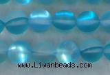 CMS1557 15.5 inches 8mm round matte synthetic moonstone beads