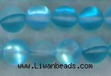 CMS1558 15.5 inches 10mm round matte synthetic moonstone beads