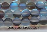 CMS1567 15.5 inches 8mm round matte synthetic moonstone beads