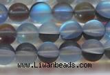 CMS1568 15.5 inches 10mm round matte synthetic moonstone beads