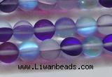 CMS1577 15.5 inches 8mm round matte synthetic moonstone beads