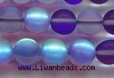 CMS1579 15.5 inches 12mm round matte synthetic moonstone beads