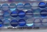 CMS1586 15.5 inches 6mm round matte synthetic moonstone beads