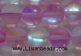 CMS1598 15.5 inches 10mm round matte synthetic moonstone beads