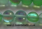 CMS1609 15.5 inches 12mm round matte synthetic moonstone beads